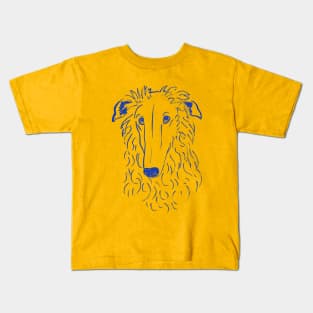 Borzoi (Yellow and Blue) Kids T-Shirt